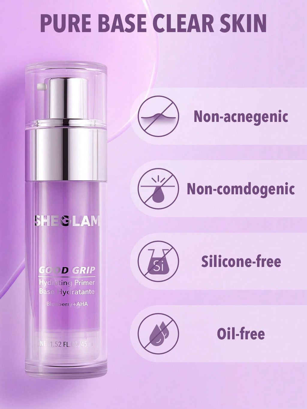 Sheglam Good Grip Hydrating Primer-Blueberry+AHA 45ml