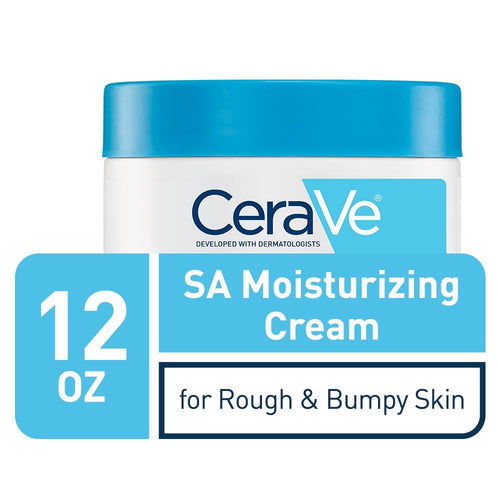 CeraVe SA Moisturizing Cream, Exfoliates and Softens Rough Skin, 12oz | Skin Care, Smooths Rough Skin with Salicylic Acid, Lactic Acid, Hyaluronic Acid, Niacinamide Fragrance-Free & Allergy Tested