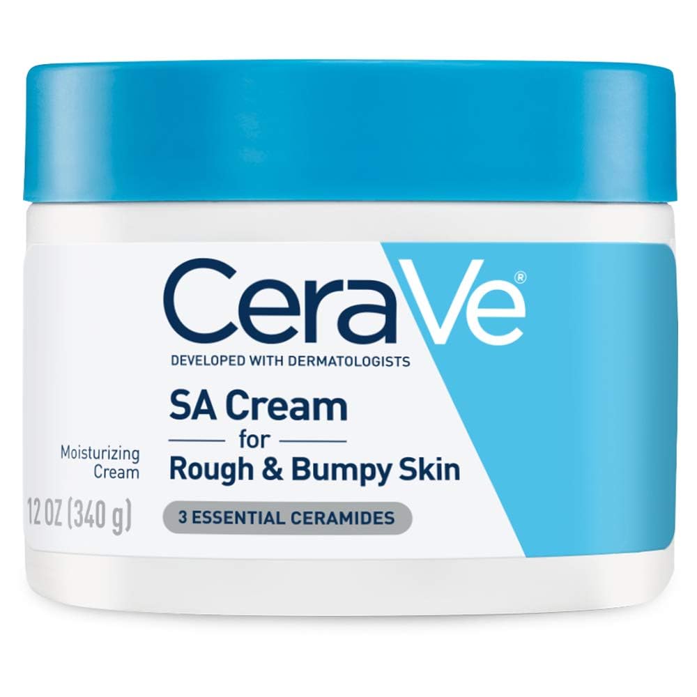 CeraVe SA Moisturizing Cream, Exfoliates and Softens Rough Skin, 12oz | Skin Care, Smooths Rough Skin with Salicylic Acid, Lactic Acid, Hyaluronic Acid, Niacinamide Fragrance-Free & Allergy Tested