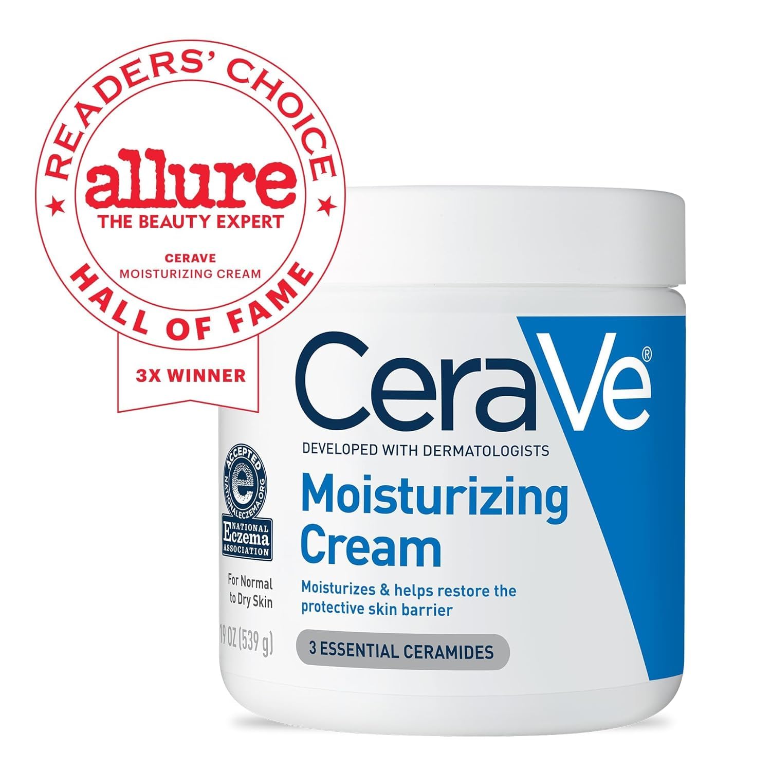 CeraVe Moisturizing Cream, Face Moisturizer & Body Cream, Skin care, 19oz | Hyaluronic Acid For Instant Hydration, Skin Barrier Repair, Ceramide Moisturizer, Fragrance Free, Non-Comedogenic, Daily Use