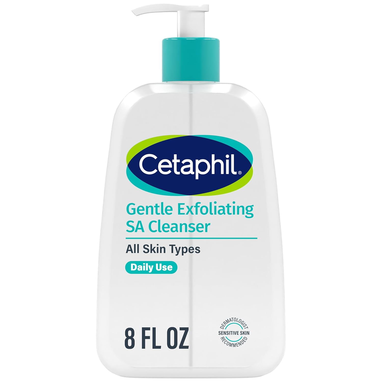 Cetaphil SA Gentle Exfoliating Face Wash, Salicylic Acid Cleanser, 8 fl oz | Foaming Face Wash, Salicylic Acid, Acne-Prone And Sensitive Skin, All Skin Types, Dermatologist Recommended, 8 Fl Oz Pump