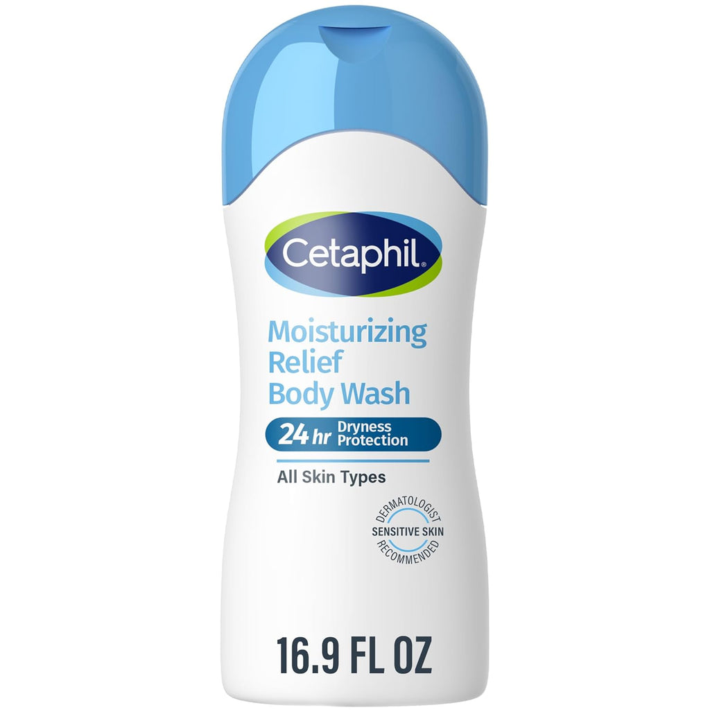 Cetaphil Moisturizing Body Wash, Sensitive Skin, Fragrance Free, 16.9 fl oz | Hydrating Body Wash for Women and Men, Fragrance-Free, Dermatologist Recommended, Soothes Dry, Sensitive Skin