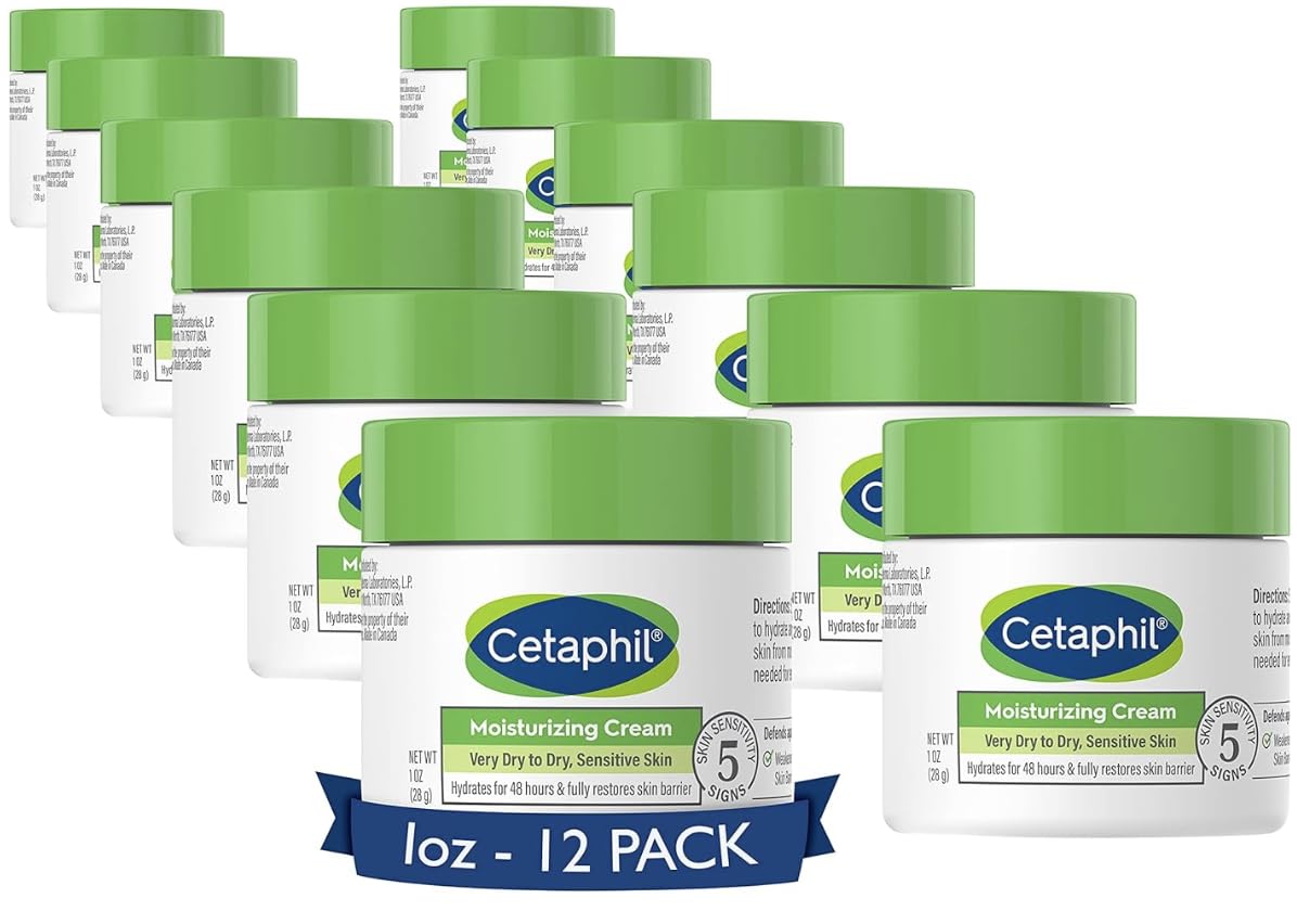 Cetaphil Moisturizing Cream, Face & Body Lotion Dry Sensitive Skin, 20oz | Fragrance-Free, Non-Comedogenic, Non-Greasy, Hydrates Very Dry Sensitive Skin, Dermatologist Recommended, 20 Oz Value Size