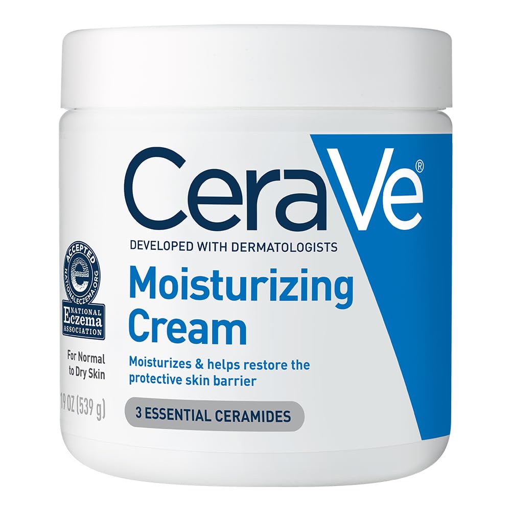 CeraVe Moisturizing Cream, Face Moisturizer & Body Cream, Skin care, 19oz | Hyaluronic Acid For Instant Hydration, Skin Barrier Repair, Ceramide Moisturizer, Fragrance Free, Non-Comedogenic, Daily Use