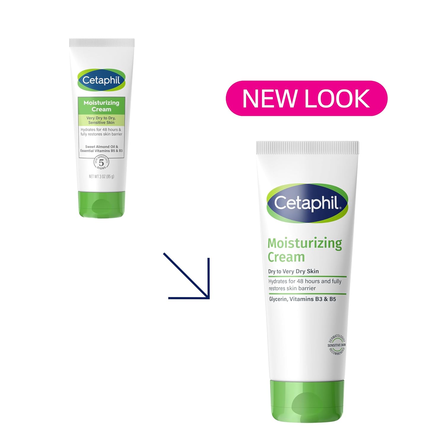 Cetaphil Moisturizing Cream for Sensitive Skin, Fragrance Free, 3 oz, 3 ct | Face & Body Cream, Dry To Very Dry Skin, Non-Comedogenic, Fragrance Free, Dermatologist Recommended, Value 3-Pack