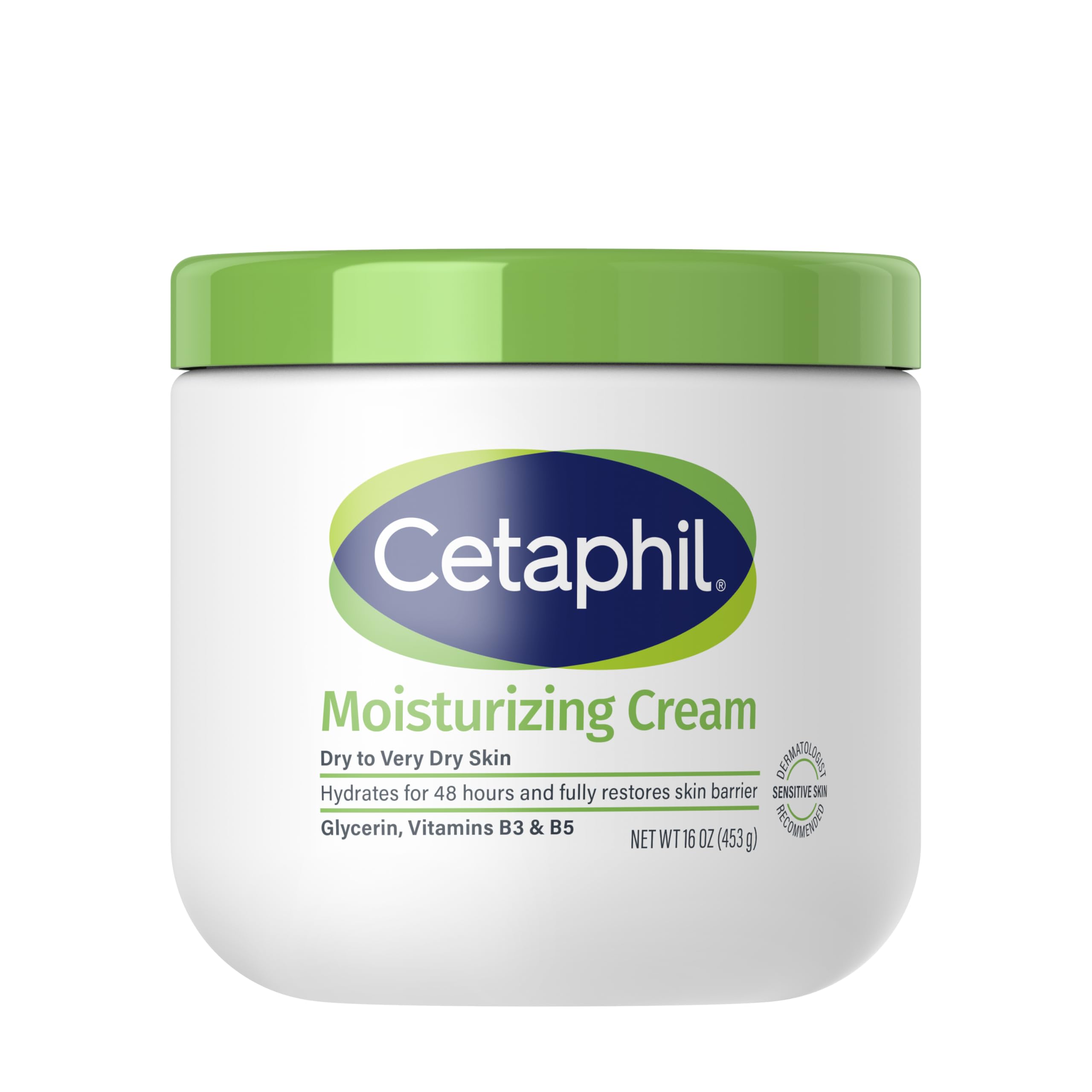 Cetaphil Moisturizing Cream, Face & Body Lotion Dry Sensitive Skin, 20oz | Fragrance-Free, Non-Comedogenic, Non-Greasy, Hydrates Very Dry Sensitive Skin, Dermatologist Recommended, 20 Oz Value Size