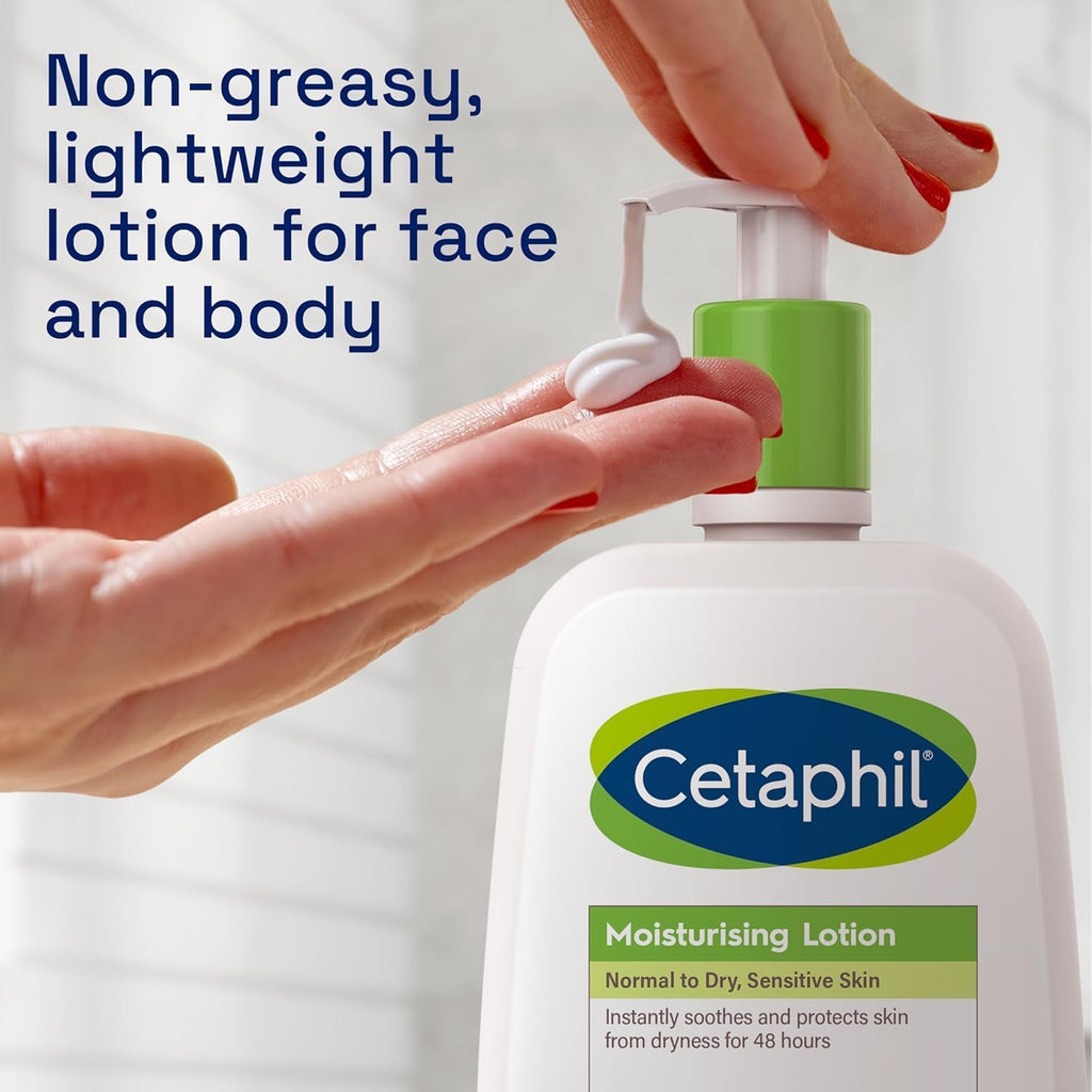 Cetaphil Moisturing Lotion, Dry to Normal Sensitive Skin, with Avocado Oil and Essential vitamins B5 & B3-20 fl oz, 2 Count
