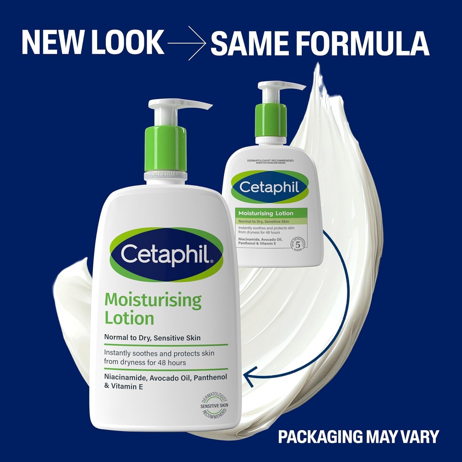 Cetaphil Moisturing Lotion, Dry to Normal Sensitive Skin, with Avocado Oil and Essential vitamins B5 & B3-20 fl oz, 2 Count