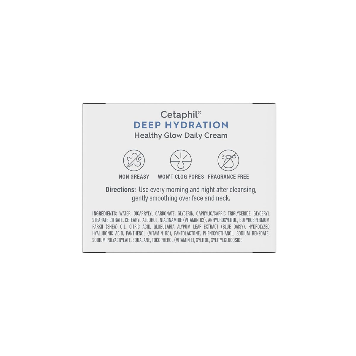 Cetaphil Deep Hydration Face Cream, Dry, Sensitive Skin Care, 1.7oz | 48-Hour Hydration, Hyaluronic Acid, Vitamin E & B5, Healthy Glow, Fragrance-Free, Dermatologist Recommended