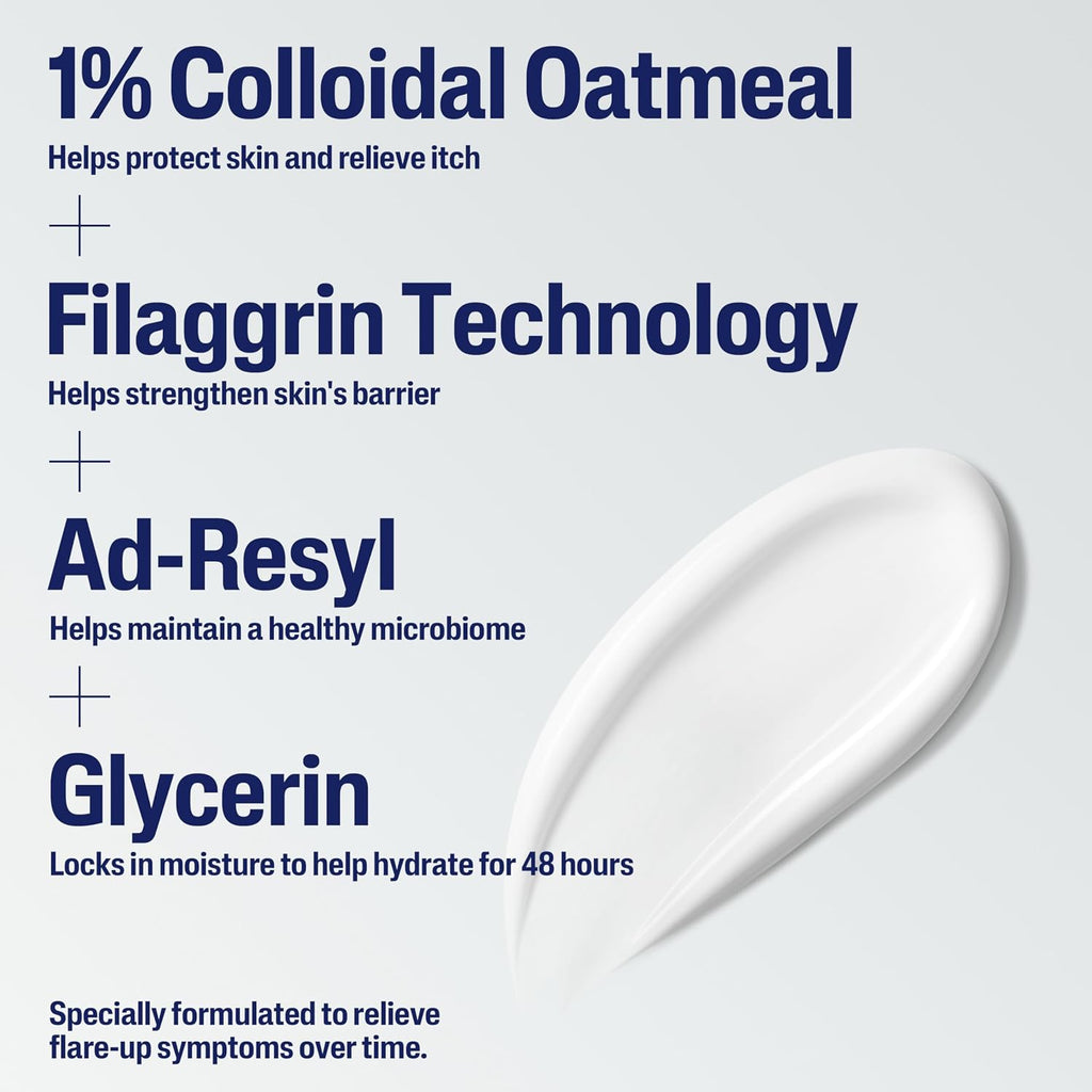 Cetaphil Restoraderm Eczema Moisturizer Colloidal Oatmeal Lotion 16 oz | Steroid-free eczema relief, 48-hour hydration, 1% colloidal oatmeal, fewer flare-ups, doctor recommended, sensitive skin