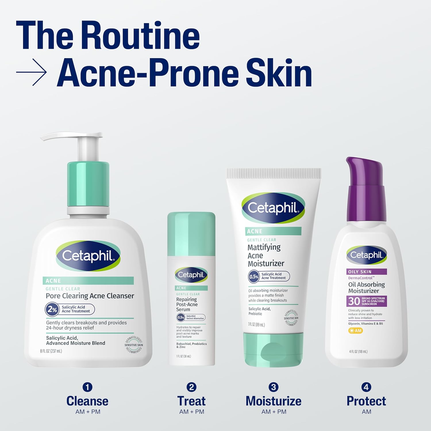Cetaphil Gentle Clear Mattifying Acne Face Moisturizer, Salicylic Acid, 3oz | Salicylic Acid Moisturizer, Non-Comedogenic, Hydrates Sensitive Acne-Prone Skin, Oil Control, Gentle Skincare, 3 oz