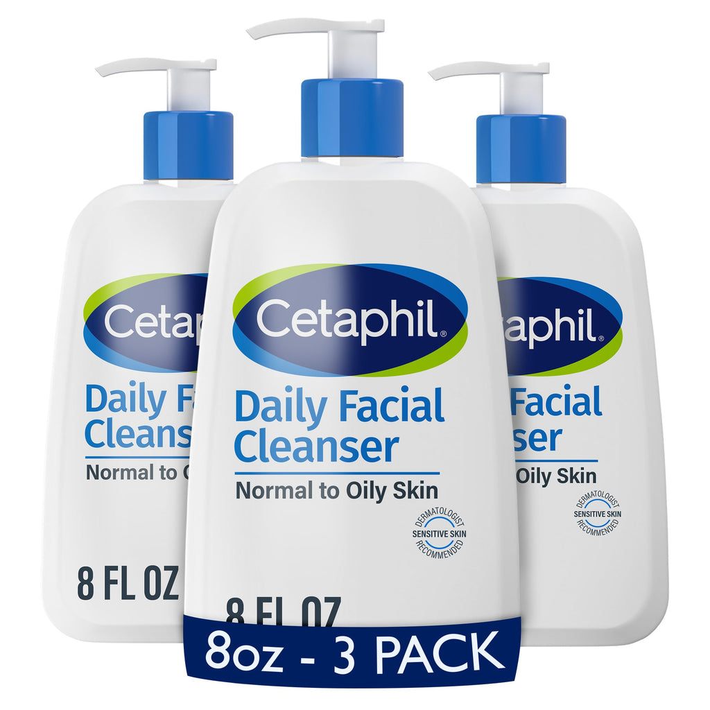 Cetaphil Daily Facial Cleanser Sensitive & Oily Skin, 20 oz | Gentle foaming face wash, soap-free, hypoallergenic, combination to oily skin, dermatologist recommended, daily skincare
