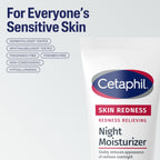 Cetaphil Redness Relieving Night Cream Face Moisturizer, 1.7oz | Fragrance Free, Hypoallergenic, Soothes Dry Redness-Prone Skin Overnight, Sensitive Skin Safe, Dermatologist Recommended