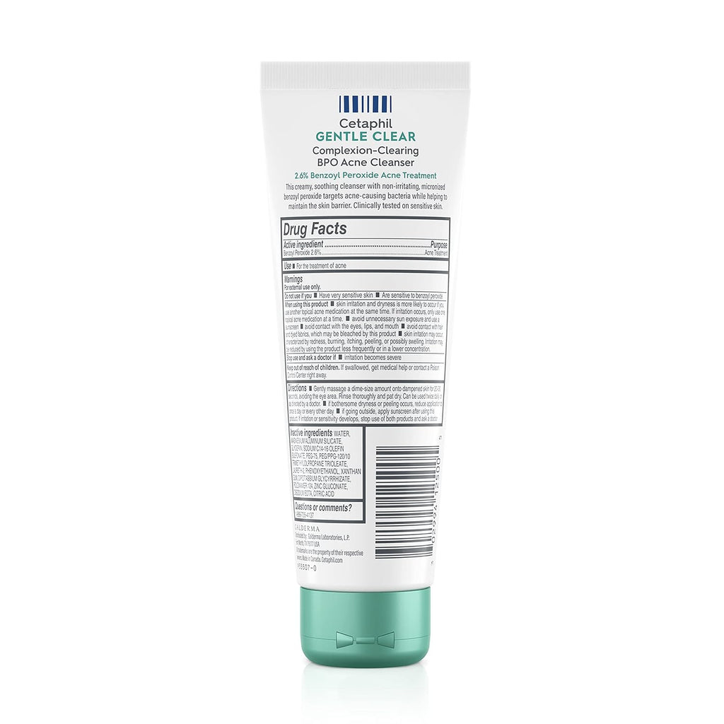 Cetaphil Gentle Clear BPO Acne Face Wash, Soothing, Sensitive Skin, 4.2 fl oz