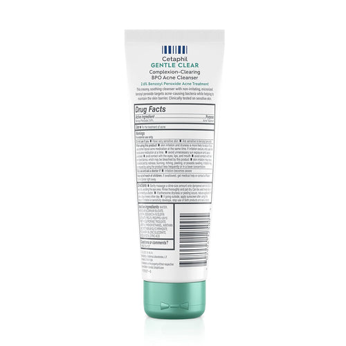 Cetaphil Gentle Clear BPO Acne Face Wash, Soothing, Sensitive Skin, 4.2 fl oz