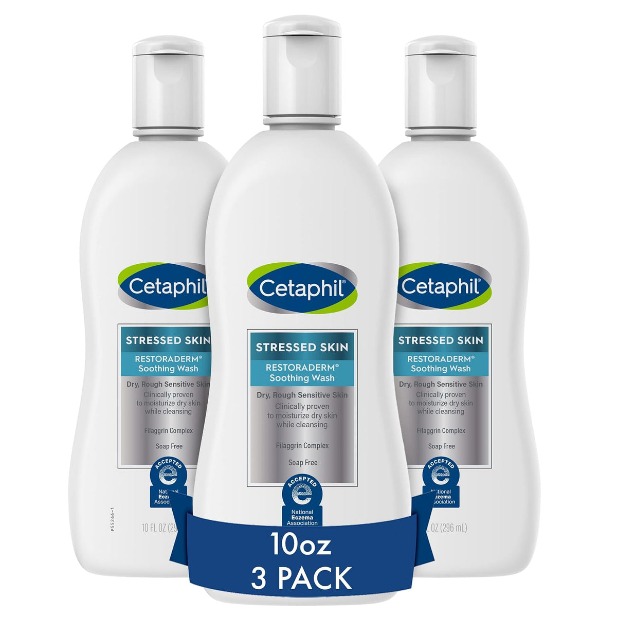 Cetaphil Restoraderm Eczema Body Wash, Soothing, Hypoallergenic, 10oz, 3ct | Hypoallergenic, Soap & Paraben Free, Soothes Dry Itchy Sensitive Skin, Dermatologist Recommended, NEA Endorsed, 3-Pack Value
