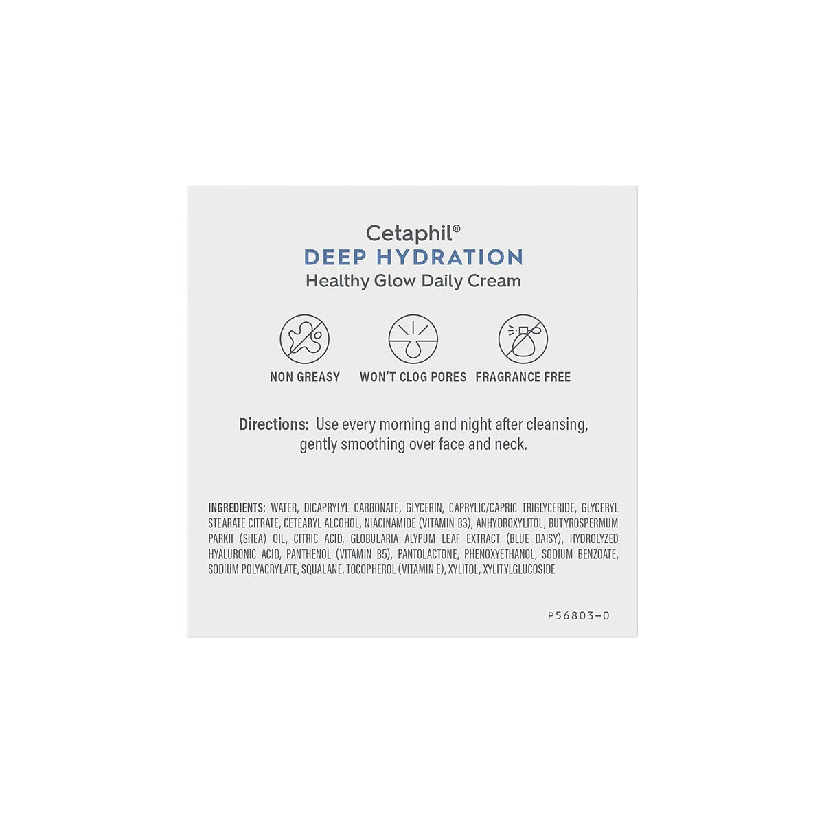 Cetaphil Deep Hydration Face Cream, Dry, Sensitive Skin Care, 1.7oz | 48-Hour Hydration, Hyaluronic Acid, Vitamin E & B5, Healthy Glow, Fragrance-Free, Dermatologist Recommended