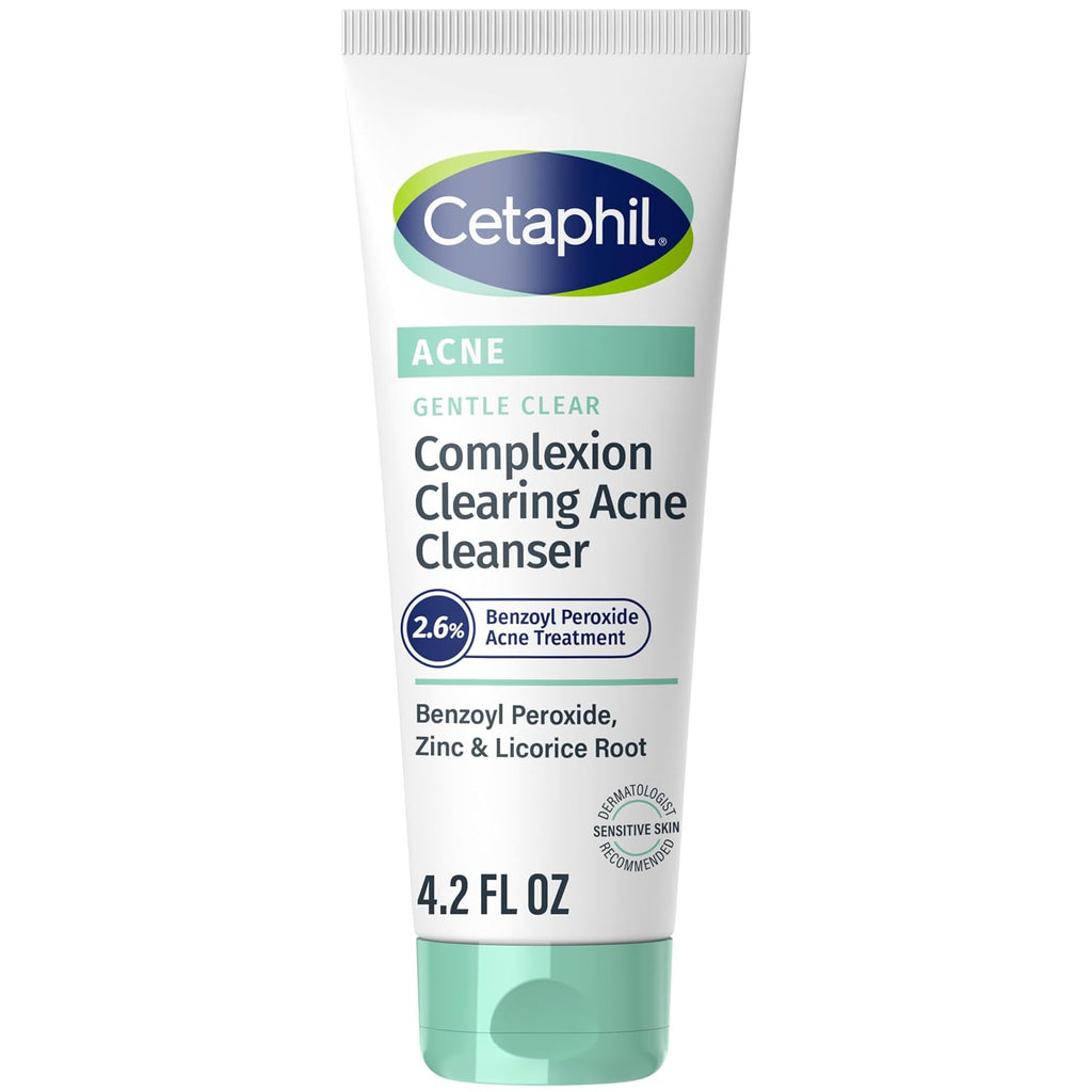 Cetaphil Gentle Clear BPO Acne Face Wash, Soothing, Sensitive Skin, 4.2 fl oz