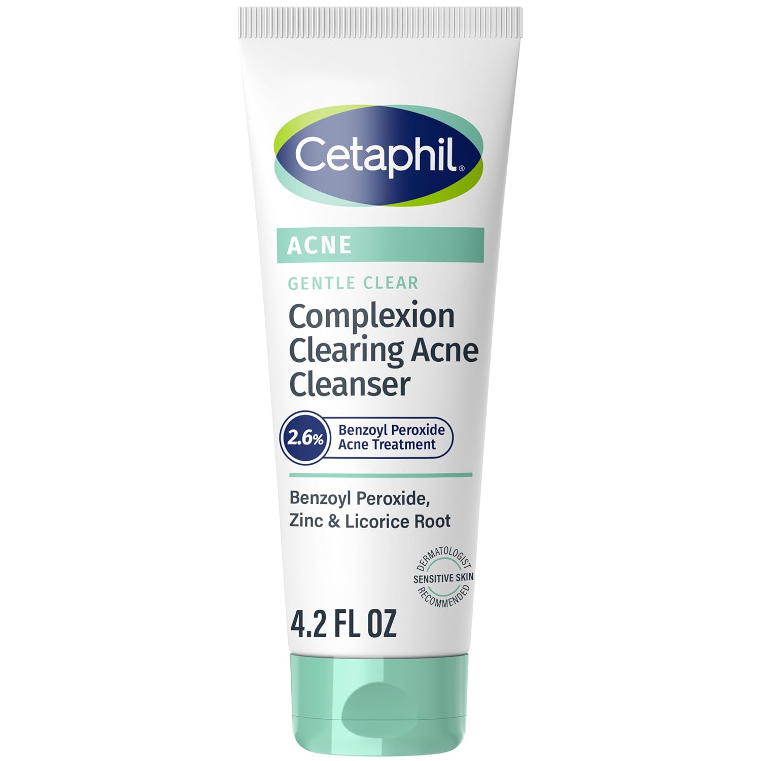 Cetaphil Gentle Clear BPO Acne Face Wash, Soothing, Sensitive Skin, 4.2 fl oz