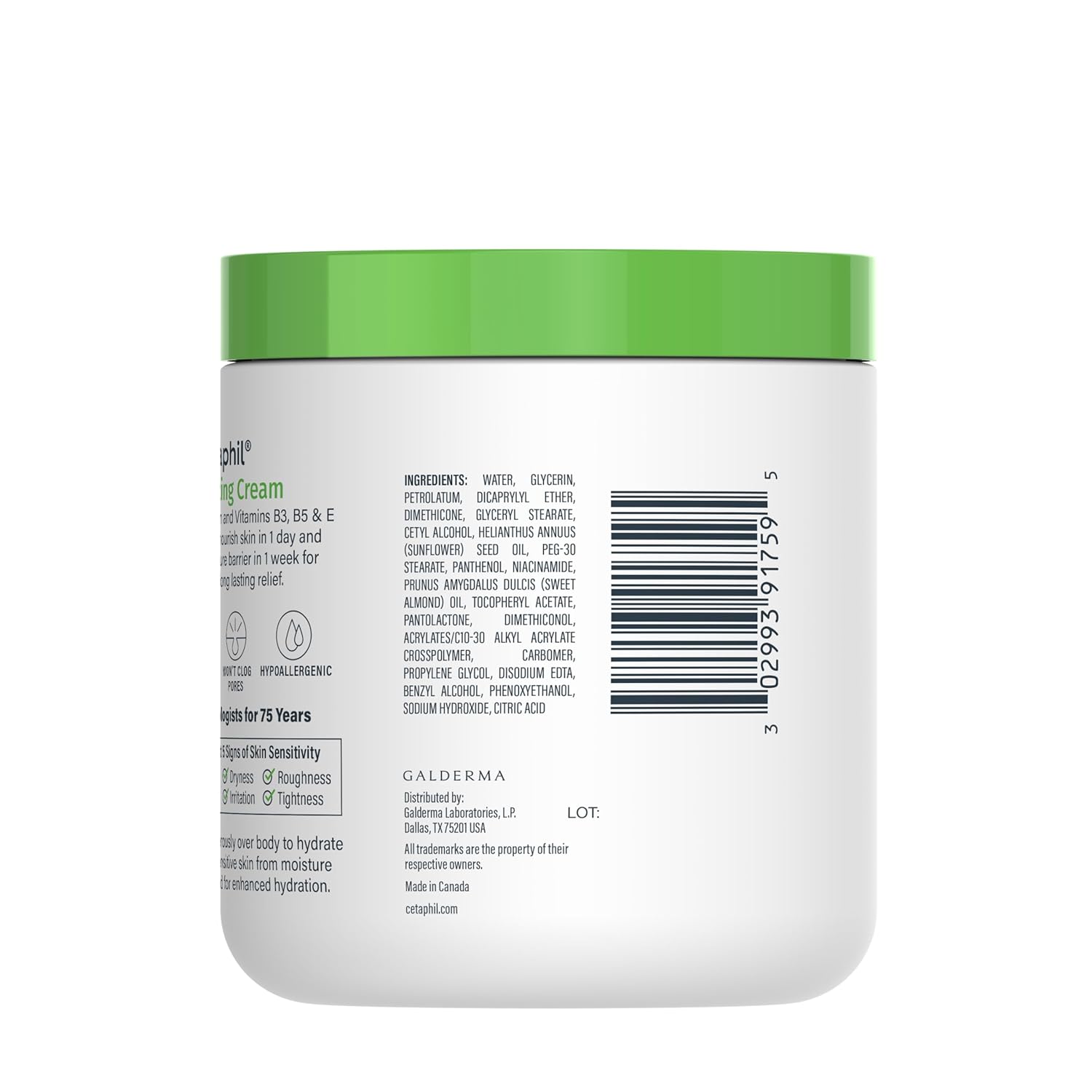 Cetaphil Moisturizing Cream, Face & Body Lotion Dry Sensitive Skin, 20oz | Fragrance-Free, Non-Comedogenic, Non-Greasy, Hydrates Very Dry Sensitive Skin, Dermatologist Recommended, 20 Oz Value Size