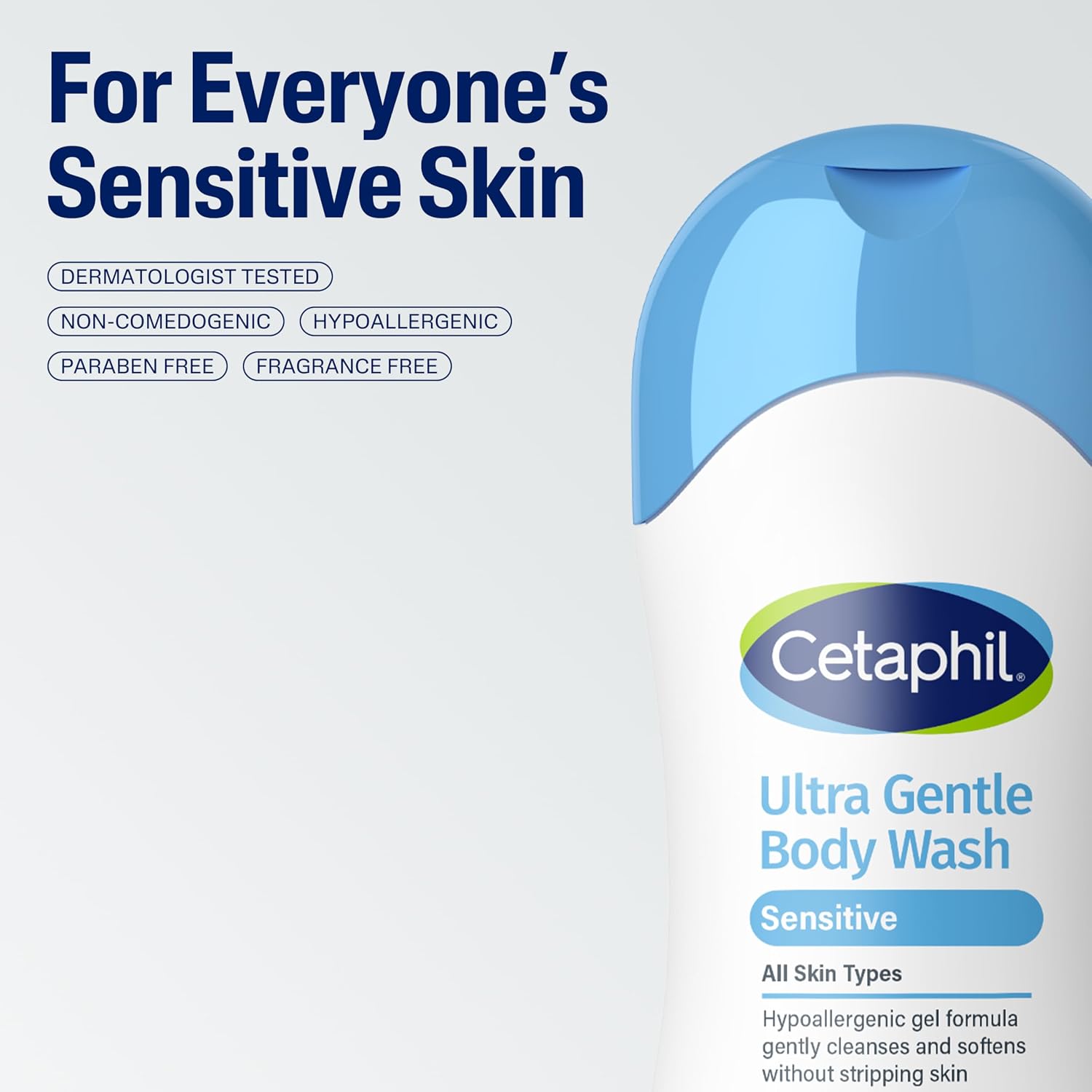 Cetaphil Ultra Gentle Refreshing Body Wash, Hypoallergenic, 16.9oz, 3ct | 3-Pack Value, Fragrance Free, Paraben Free, Hypoallergenic, Aloe Vera, Vitamin B5, Dry To Normal Skin, Dermatologist Tested