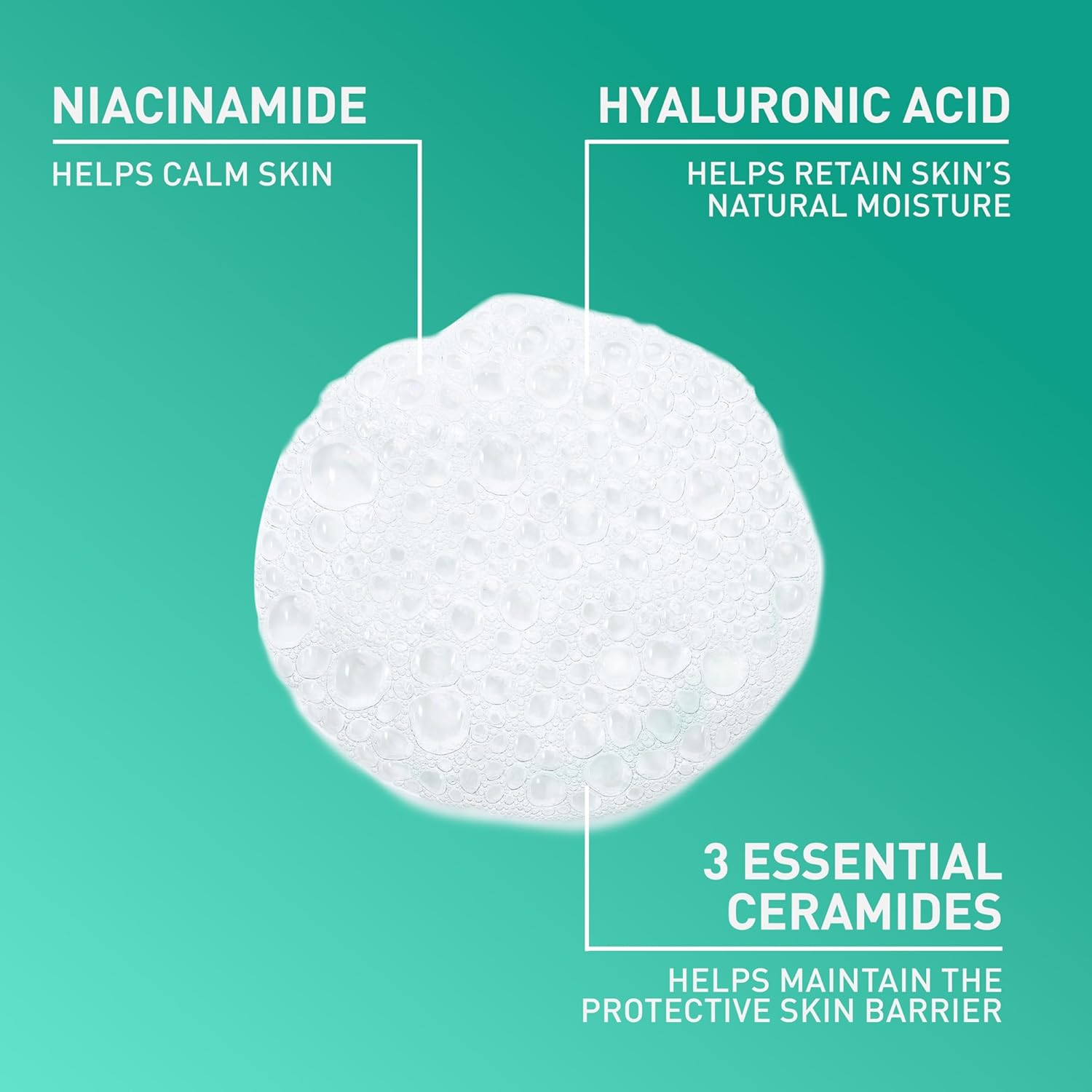 CeraVe Foaming Facial Cleanser, Face Wash for Oily Skin, 16fl oz | Skin Care with Hyaluronic Acid & Niacinamide, Makeup Remover, Daily Face Wash For Men & Women, Fragrance Free, Oil Control