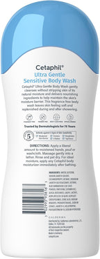 Cetaphil Ultra Gentle Refreshing Body Wash, Hypoallergenic, 16.9oz, 3ct | 3-Pack Value, Fragrance Free, Paraben Free, Hypoallergenic, Aloe Vera, Vitamin B5, Dry To Normal Skin, Dermatologist Tested