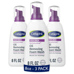 Cetaphil Pro Oil Removing Foaming Face Wash, Sensitive Skin, 8 fl oz, 3ct | Oily & Acne-Prone Skin, Fragrance-Free, Oil Control Foam Cleanser, Dermatologist Recommended, 3-Pack Value