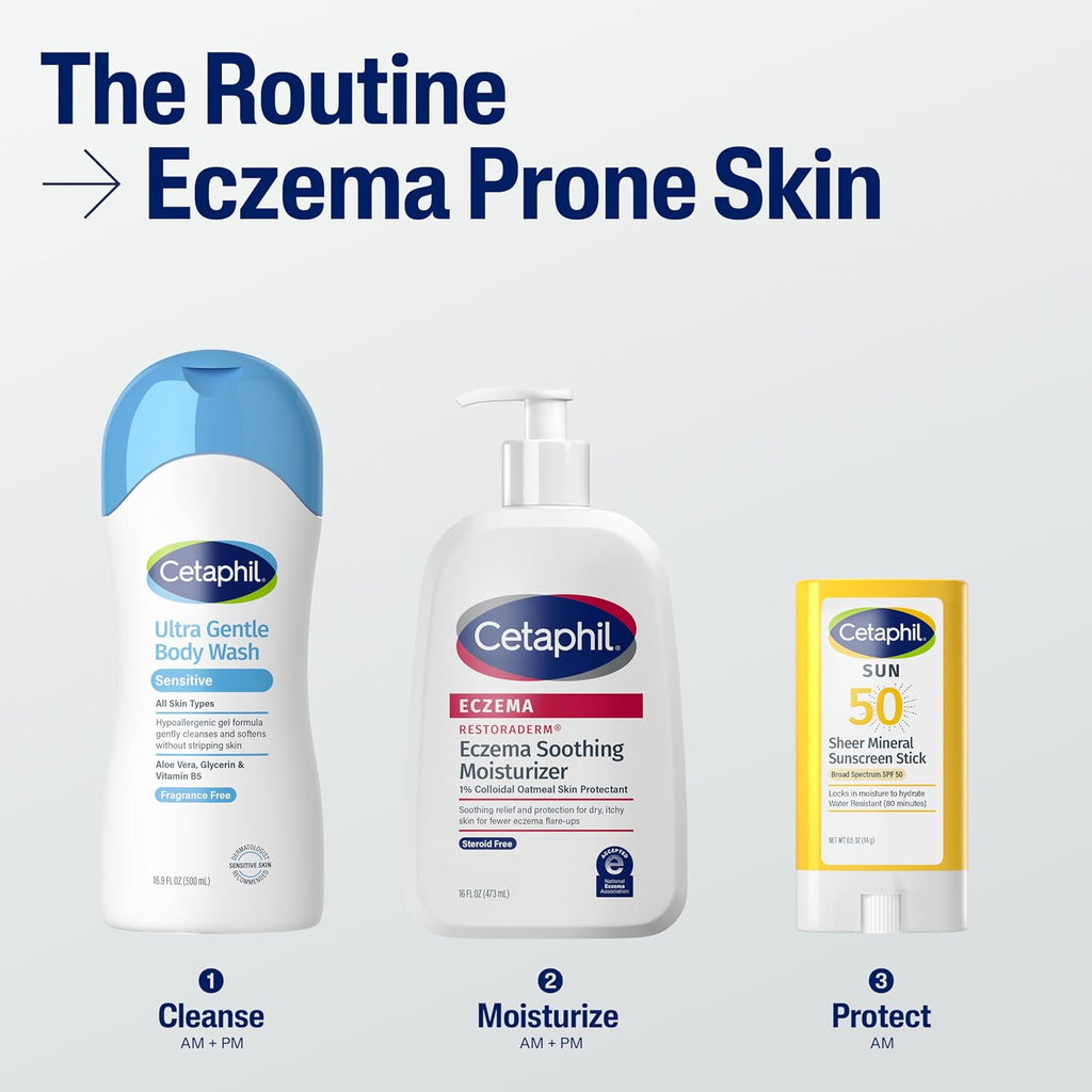 Cetaphil Restoraderm Eczema Moisturizer Colloidal Oatmeal Lotion 16 oz | Steroid-free eczema relief, 48-hour hydration, 1% colloidal oatmeal, fewer flare-ups, doctor recommended, sensitive skin