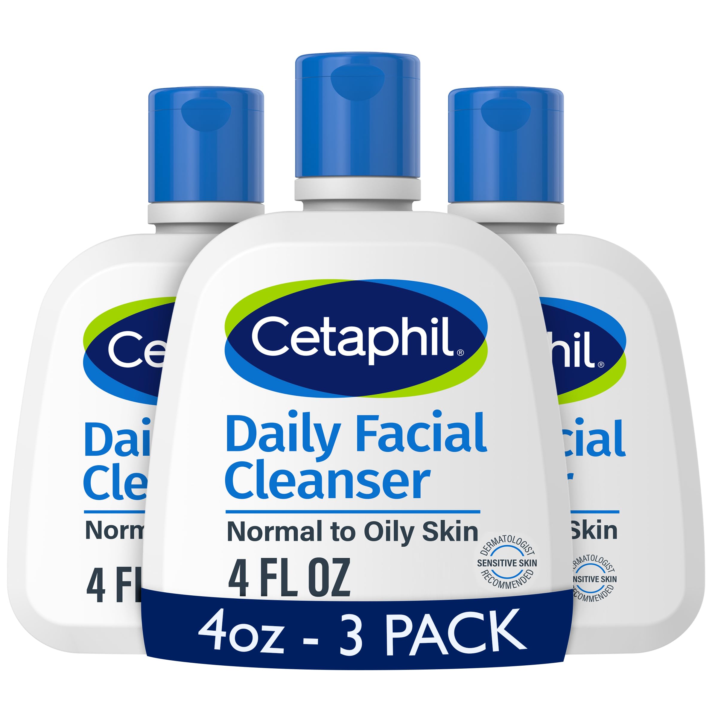 Cetaphil Daily Facial Cleanser Sensitive & Oily Skin, 20 oz | Gentle foaming face wash, soap-free, hypoallergenic, combination to oily skin, dermatologist recommended, daily skincare