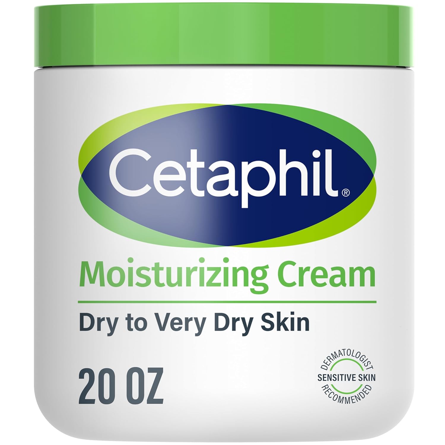 Cetaphil Moisturizing Cream, Face & Body Lotion Dry Sensitive Skin, 20oz | Fragrance-Free, Non-Comedogenic, Non-Greasy, Hydrates Very Dry Sensitive Skin, Dermatologist Recommended, 20 Oz Value Size