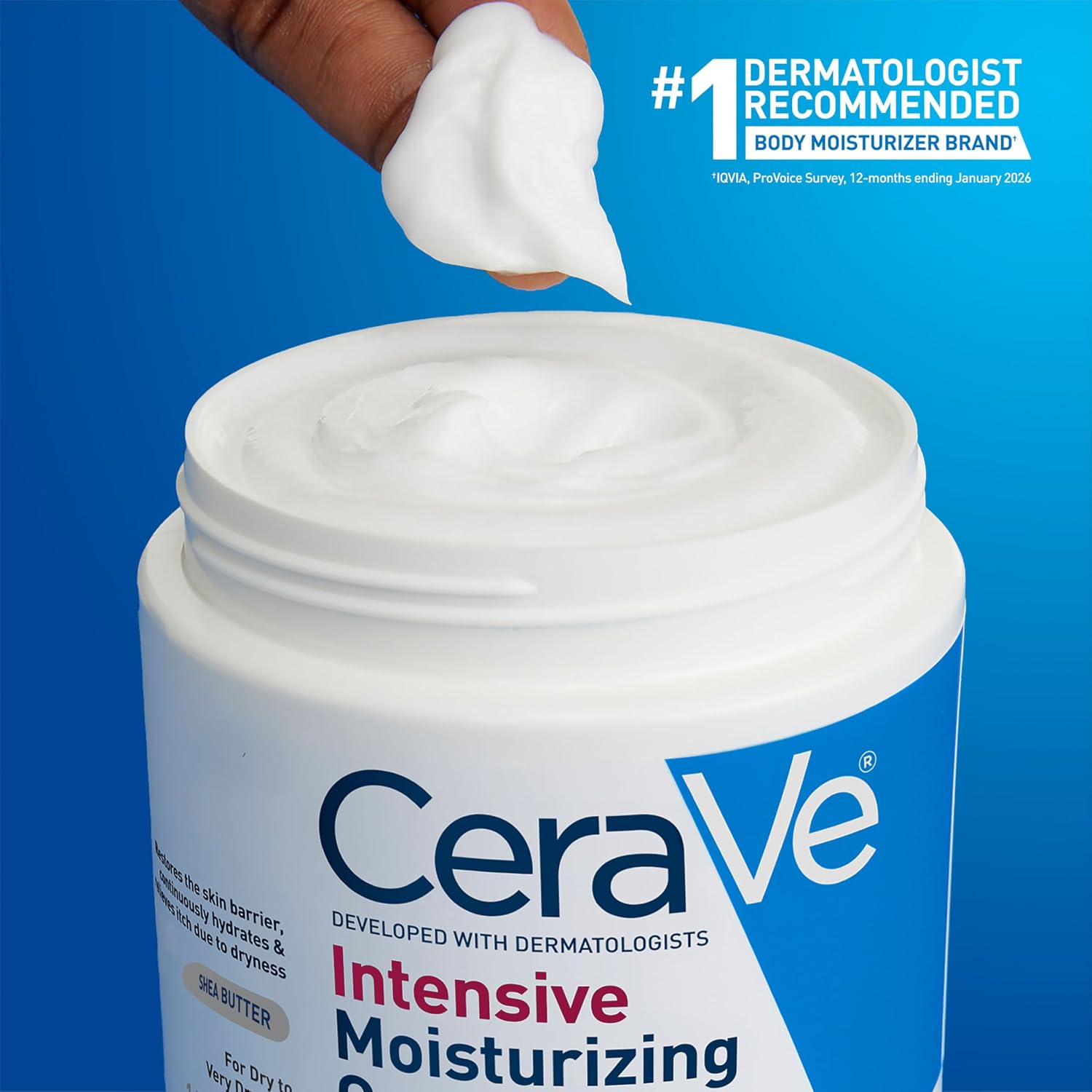CeraVe Intensive Moisturizing Cream with Shea Butter for Dry Skin, 19oz | Skin Care, Instant Hydration, Body Care, Skin Barrier Repair, Body Cream, Fragrance Free, Extremely Dry Skin