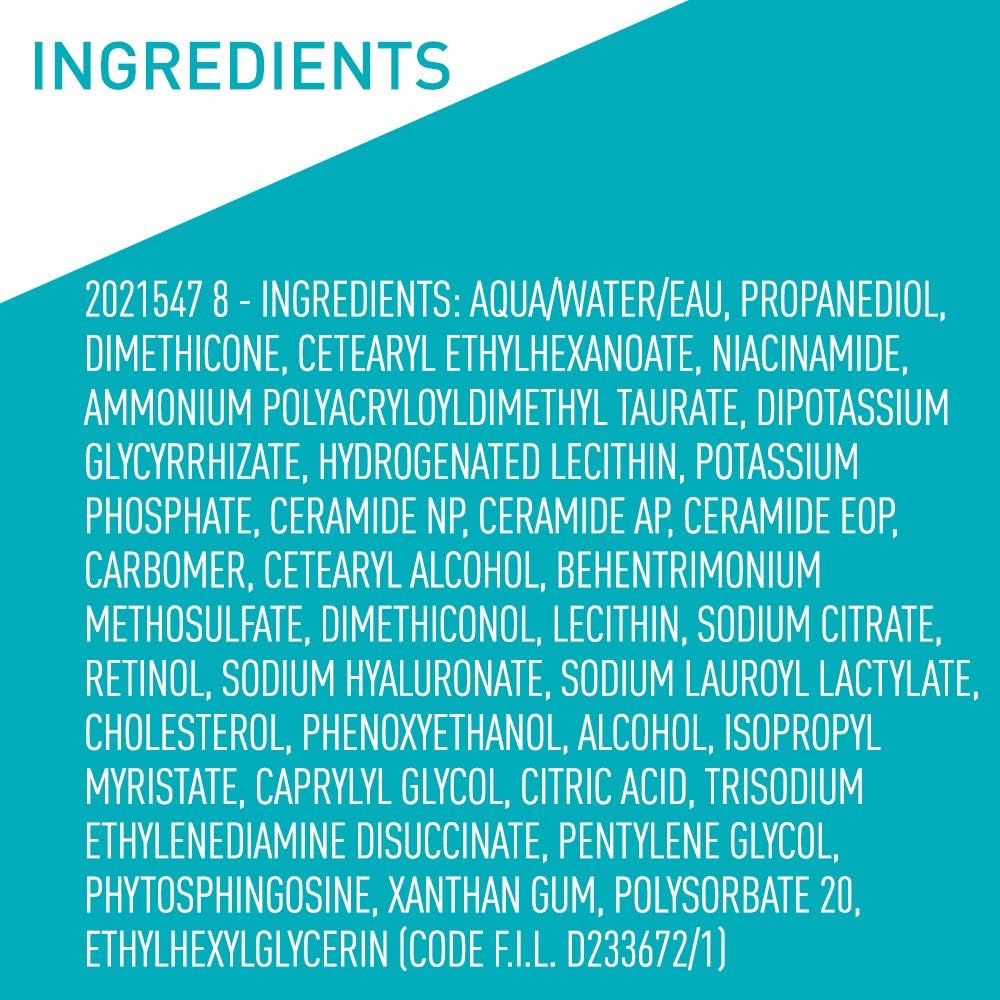 CeraVe Resurfacing Retinol Face Serum with Niacinamide, Pore Minimizer, 1oz | Skin Care Brightening Serum with Licorice Root, Acne Scar & Hyperpigmentation Treatment, Dark Spot Corrector, Skin Repair