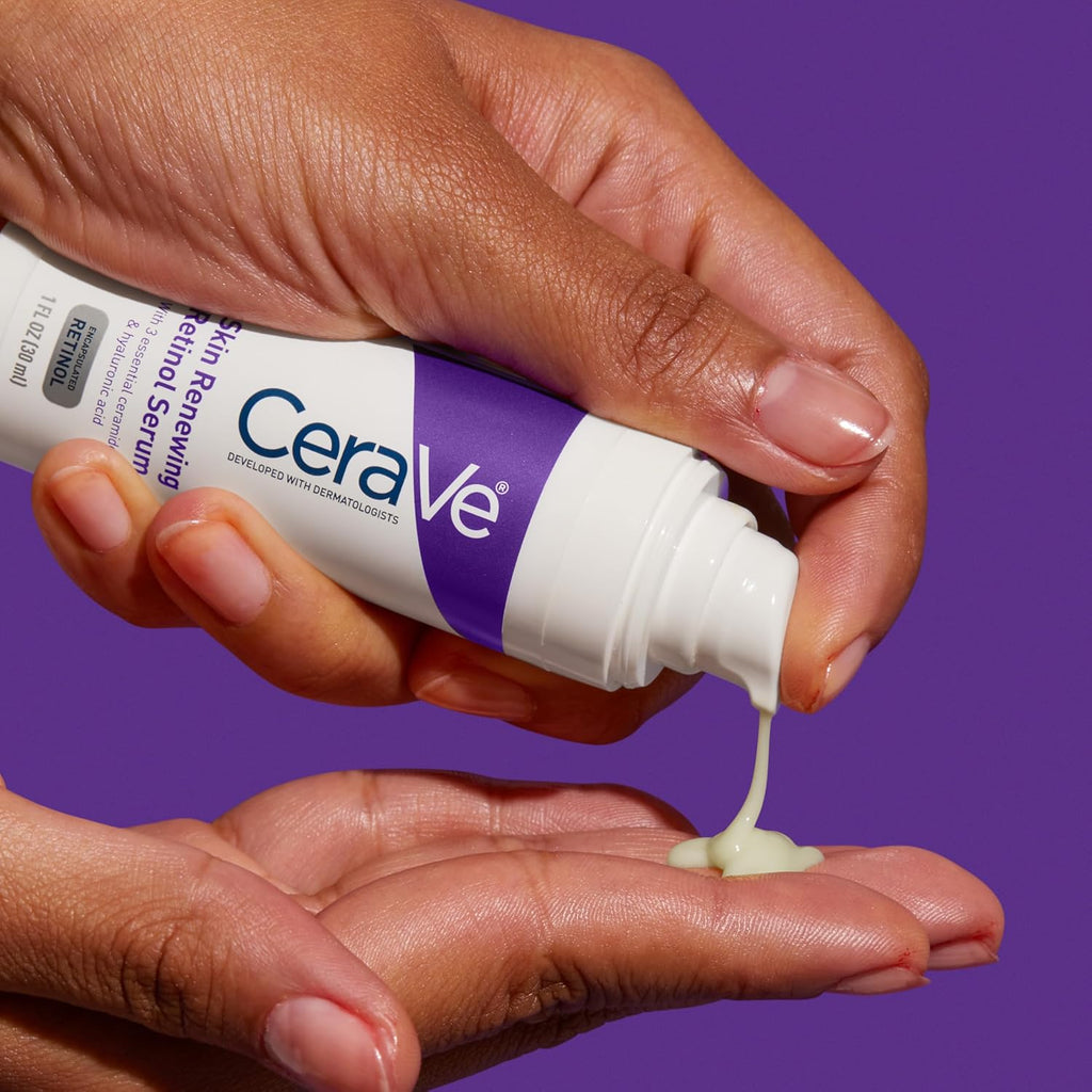 CeraVe Retinol Serum for Face with Niacinamide & Hyaluronic Acid, 1 oz | Skin Care, Brightening Serum, Anti Aging, Smooths Fine Lines and Wrinkles, Ceramides, Fragrance Free, Non-Comedogenic, Gentle