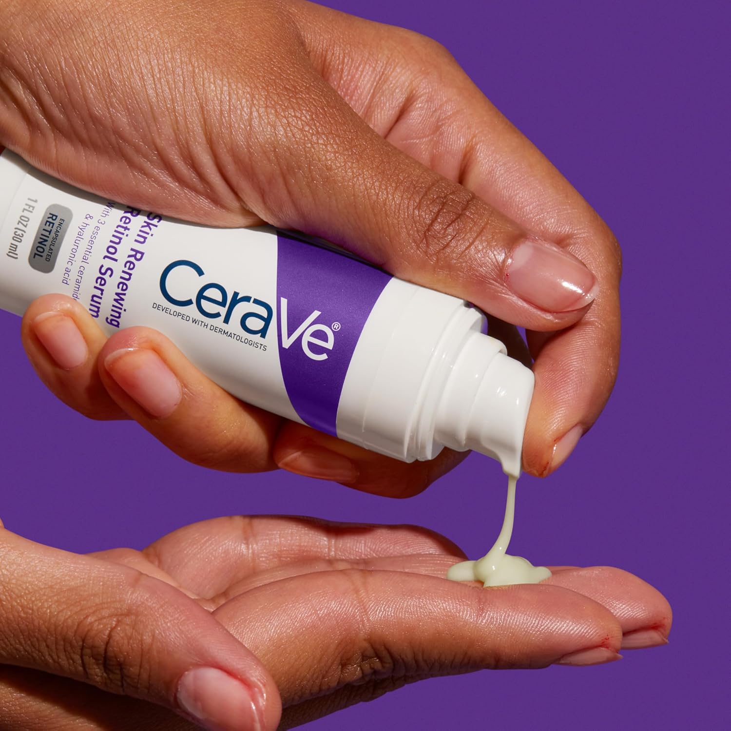 CeraVe Retinol Serum for Face with Niacinamide & Hyaluronic Acid, 1 oz | Skin Care, Brightening Serum, Anti Aging, Smooths Fine Lines and Wrinkles, Ceramides, Fragrance Free, Non-Comedogenic, Gentle