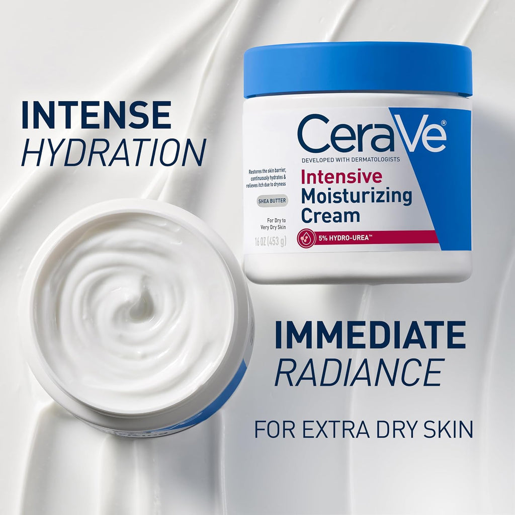 CeraVe Intensive Moisturizing Cream with Shea Butter for Dry Skin, 19oz | Skin Care, Instant Hydration, Body Care, Skin Barrier Repair, Body Cream, Fragrance Free, Extremely Dry Skin