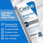 CeraVe Moisturizing Cream, Face Moisturizer & Body Cream, Skin care, 19oz | Hyaluronic Acid For Instant Hydration, Skin Barrier Repair, Ceramide Moisturizer, Fragrance Free, Non-Comedogenic, Daily Use