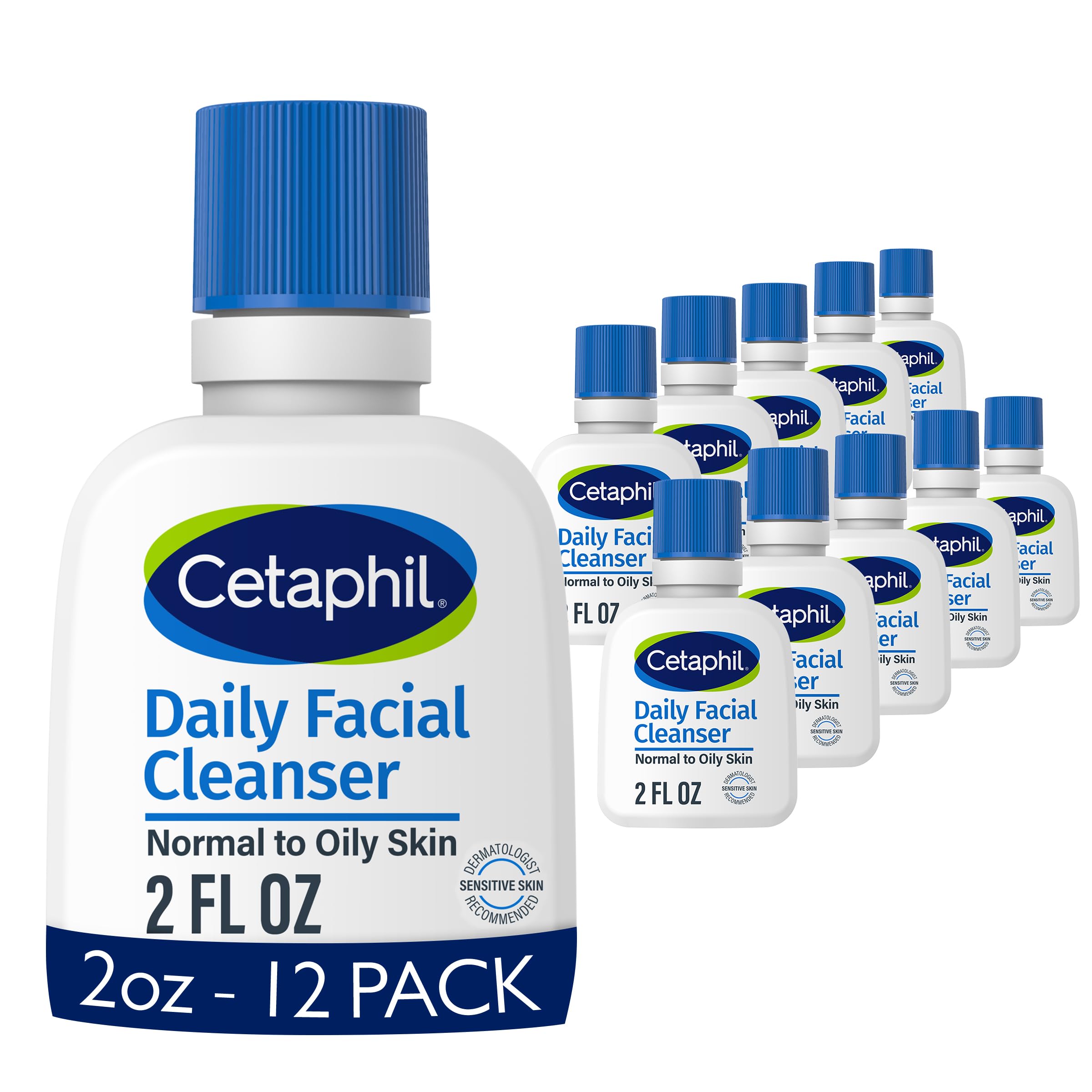 Cetaphil Daily Facial Cleanser Sensitive & Oily Skin, 20 oz | Gentle foaming face wash, soap-free, hypoallergenic, combination to oily skin, dermatologist recommended, daily skincare