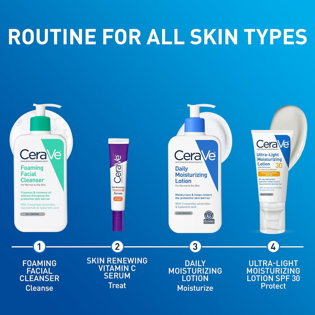CeraVe Daily Moisturizing Lotion, Face and Body Lotion, Skin care, 19oz | Hyaluronic Acid, Lotion For Dry Skin, Skin Barrier Repair, Ceramide Moisturizer, For Men and Women, Fragrance Free, Oil-Free