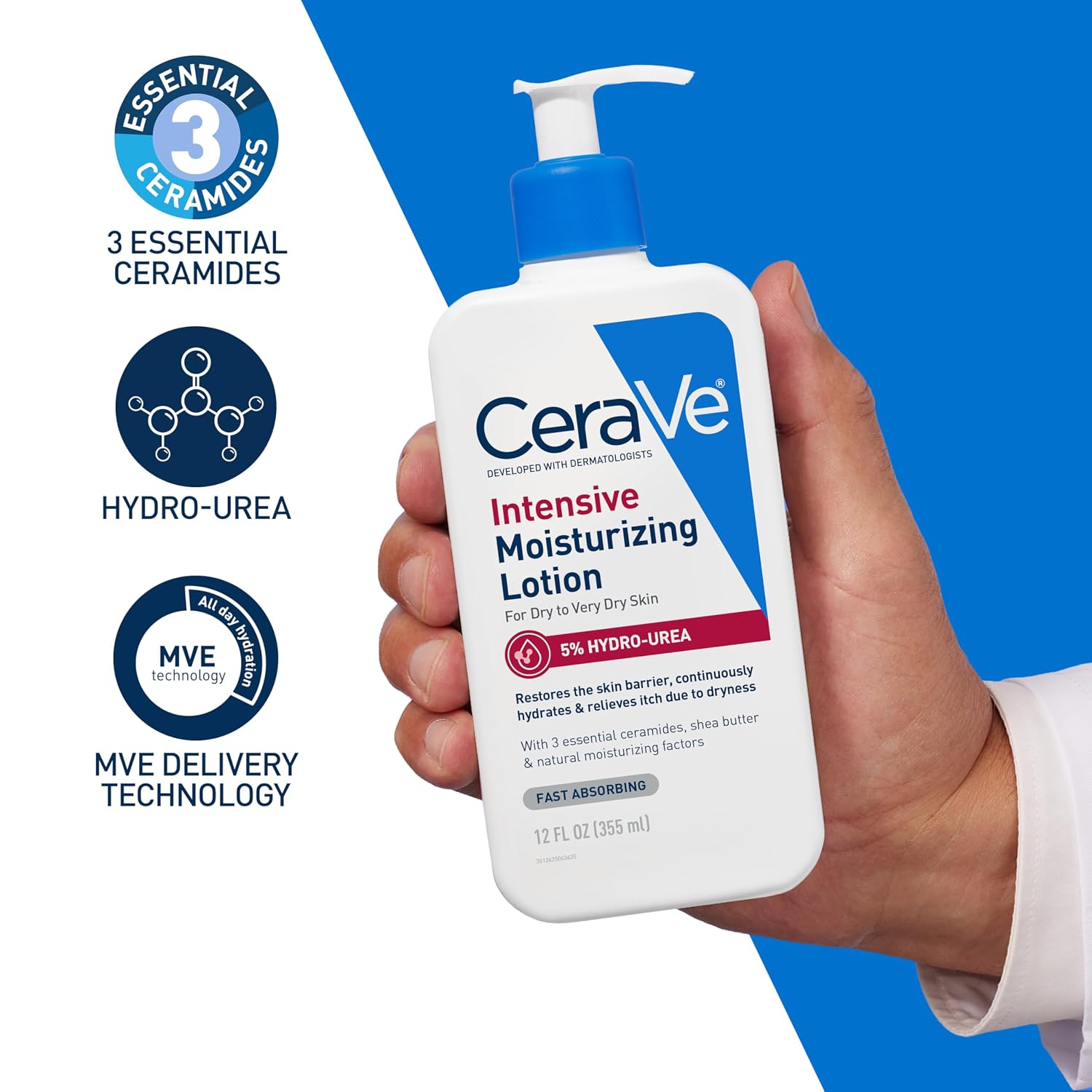 CeraVe Intensive Moisturizing Lotion, Shea Butter Body Lotion, 16oz | Skin Care, Relieves Signs Of Dry Skin with Hydro-Urea & Shea Butter In A Non-Greasy Formula For Rough, Tight and Itchy Skin
