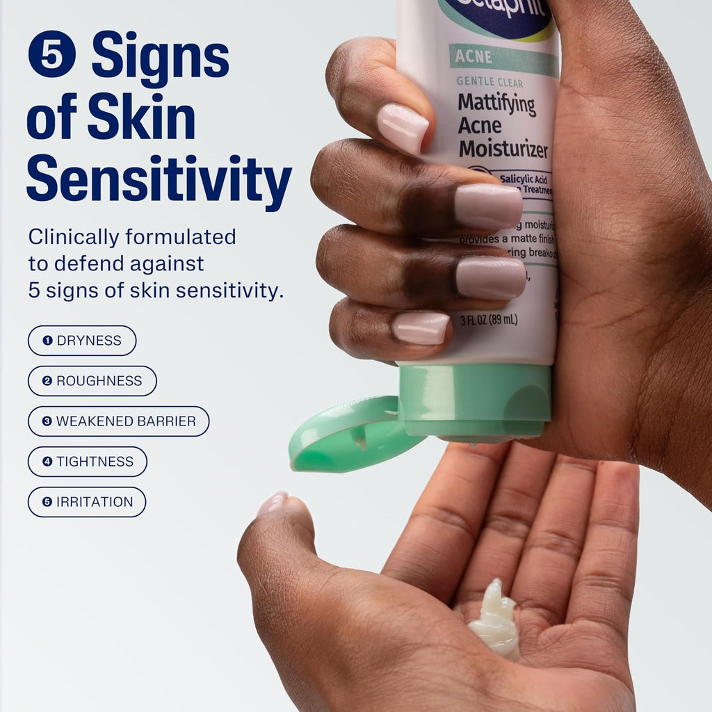 Cetaphil Gentle Clear Mattifying Acne Face Moisturizer, Salicylic Acid, 3oz | Salicylic Acid Moisturizer, Non-Comedogenic, Hydrates Sensitive Acne-Prone Skin, Oil Control, Gentle Skincare, 3 oz