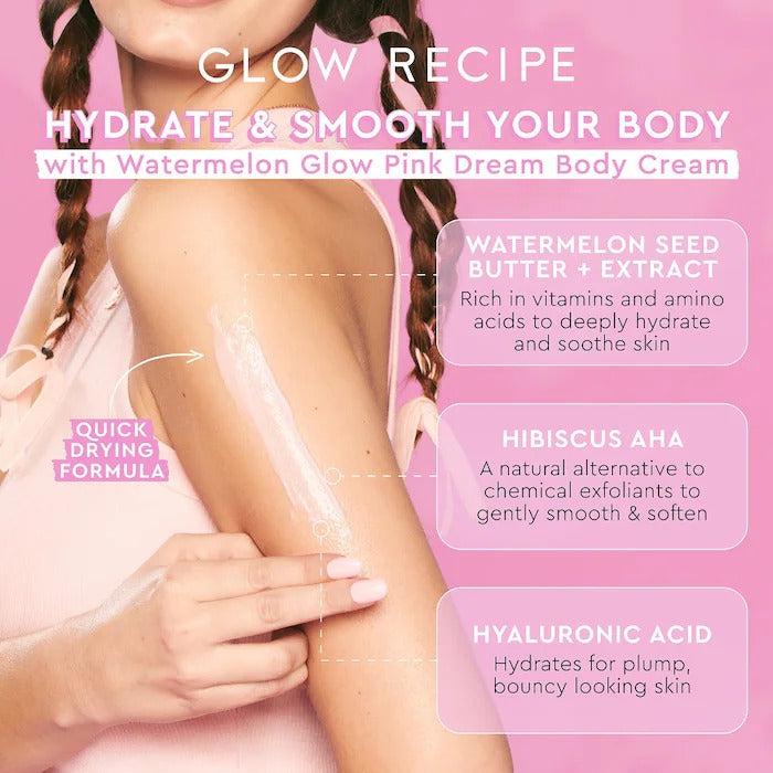 GLOW RECIPE - Watermelon Glow AHA Pink Dream Body Cream - 200ML - Image 2
