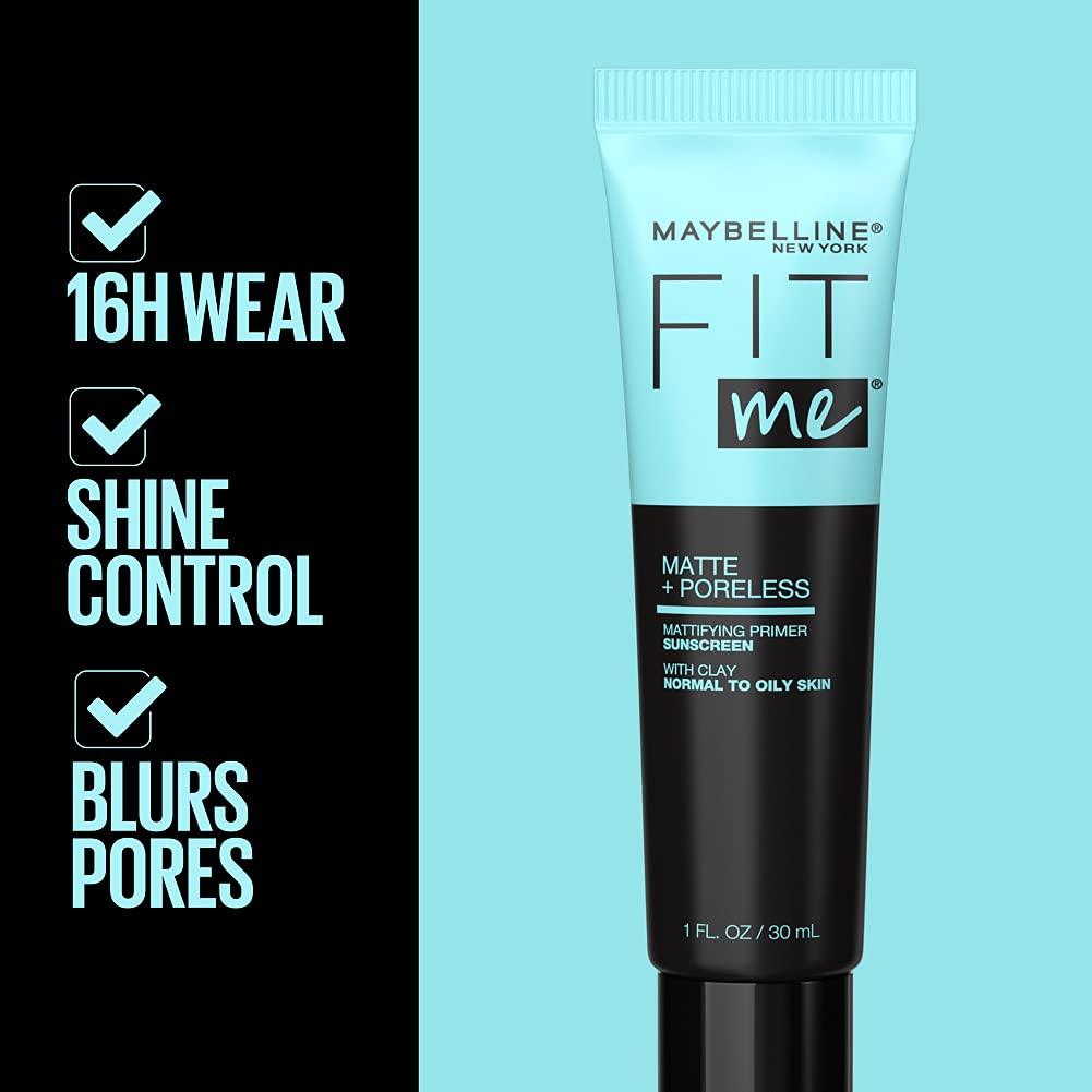 Maybelline New York Fit Me Matte + Poreless Mattifying Face Primer Makeup With Clay - Image 3