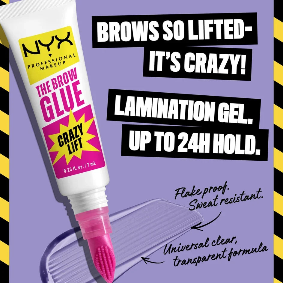 NYX The Brow Glue Crazy Lift, Brow Lamination Gel- Transparent - Image 3