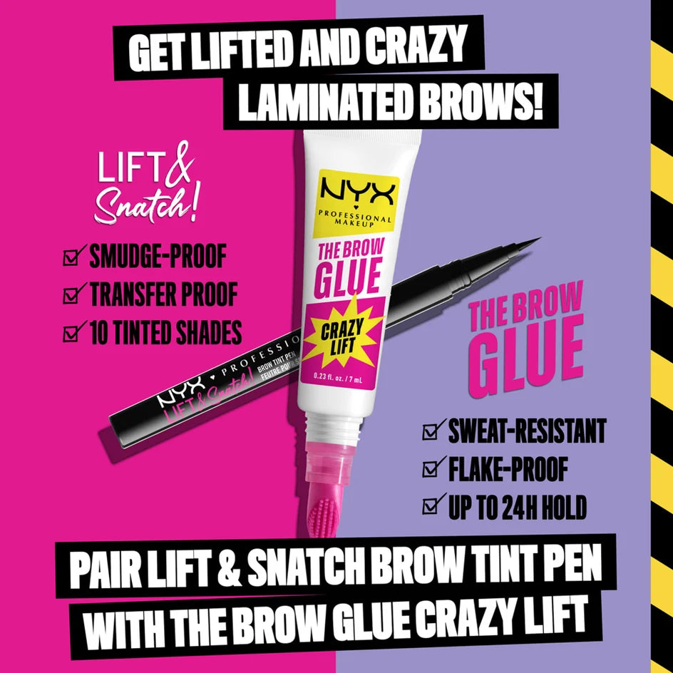 NYX The Brow Glue Crazy Lift, Brow Lamination Gel- Transparent - Image 7
