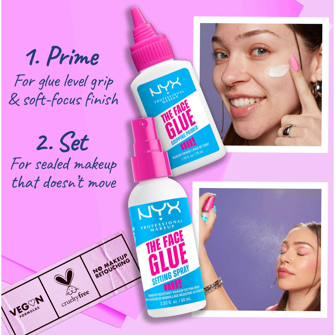 NYX The Face Glue Setting Spray - Image 1