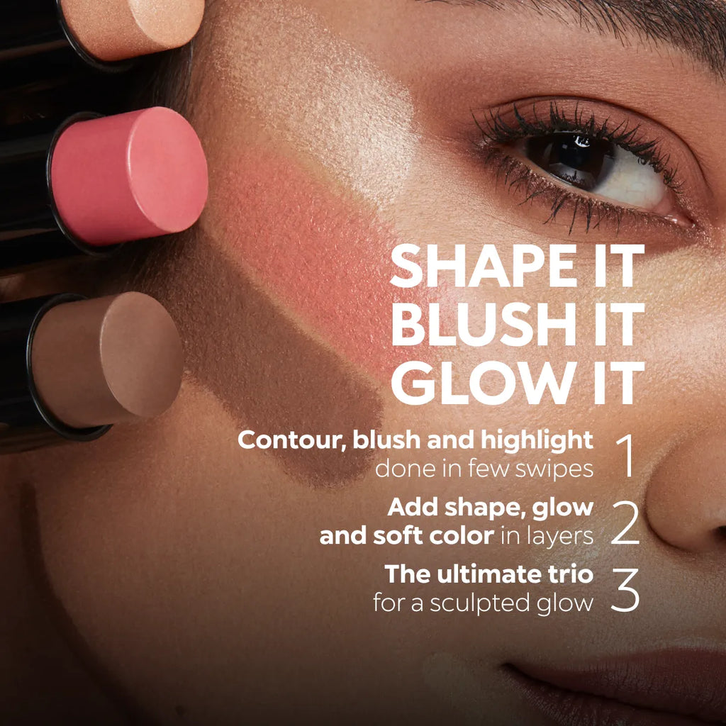 Velvet cream blush stick, blendable and radiant, for a natural glow. Image 23 of 28.