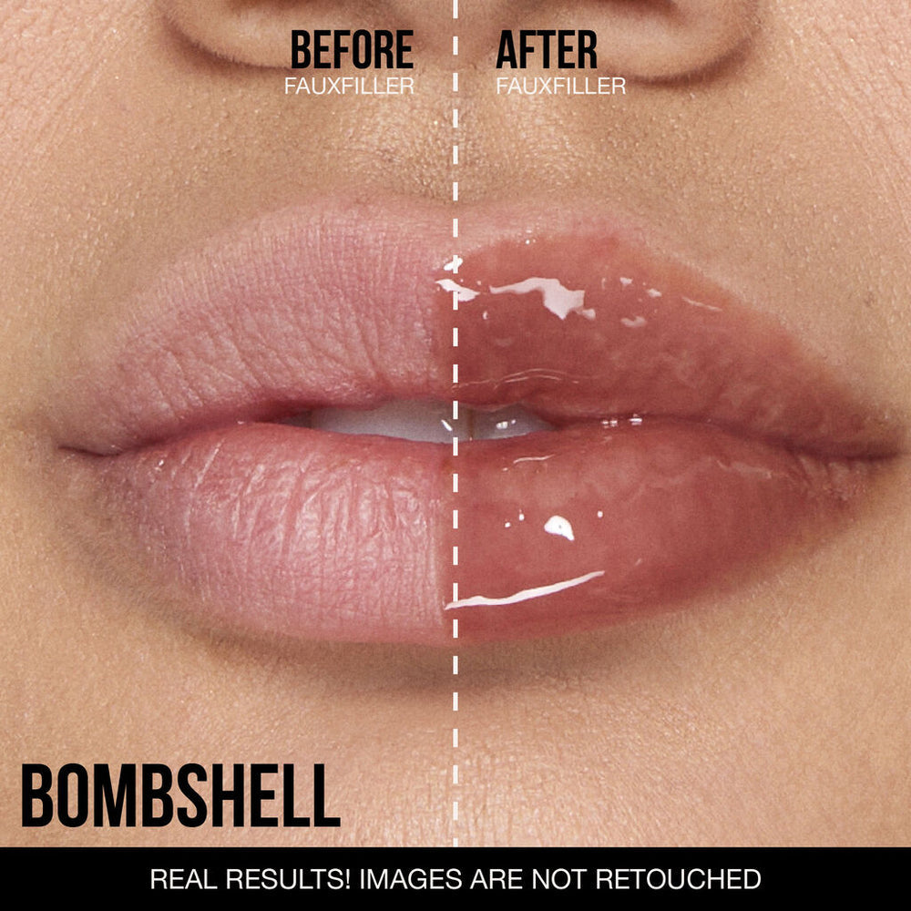 Faux Filler Lip Gloss, high shine and hydrating. Plumping, glossy lips. Image 6 of 12.