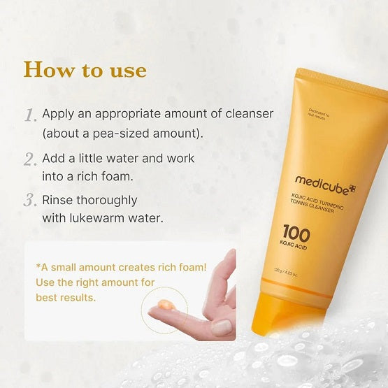 MEDICUBE - Kojic Acid Turmeric Toning Cleanser - 120G - Image 3