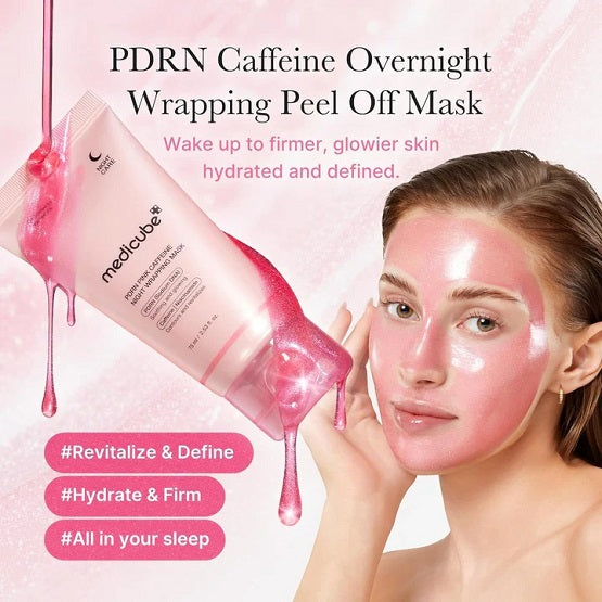 MEDICUBE - PDRN Pink Caffeine Overnight Wrapping Mask - 75ml - Image 2